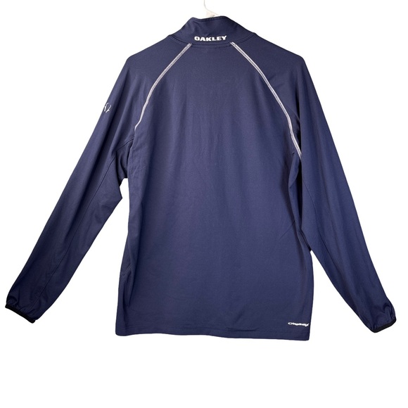Oakley Dark Blue half Zip Pullover with Logo Tag Small - Picture 2 of 5